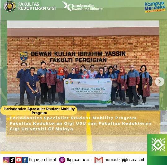Outbound Mahasiswa PPDGS Periodonsia ke Fakulti Pergigian University Malaya di Kuala Lumpur pada tanggal 8 Juni 2023